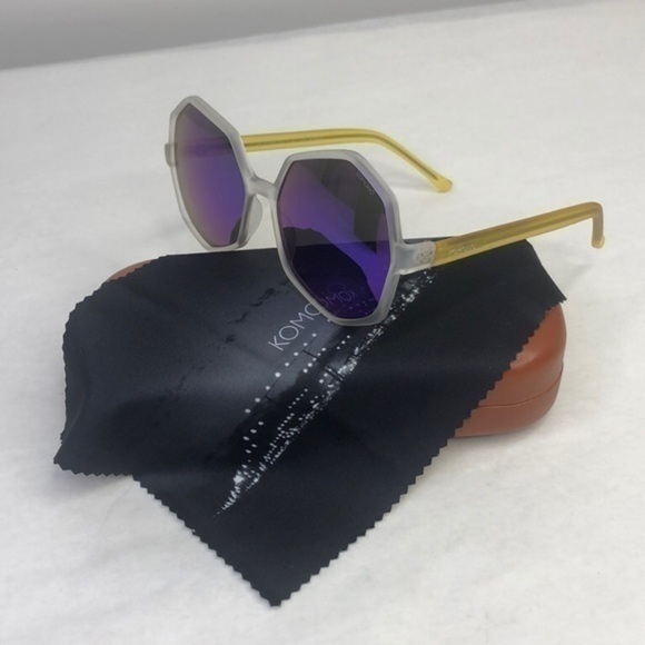 NEW KOMONO sunglasses Bonnie Ice Lemon Clear Blue Neon - Picture 7 of 13